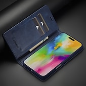 levne Pouzdra pro iPhone-telefon Carcasă Pro iPhone 16 15 14 Pro Max Plus iPhone 13 12 11 Pro Max Mini Flip Cover se stojánkem Magnetické Slot pro kartu Retro TPU PU kůže