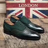 baratos Formal-sapatos oxford brogue bicolor masculinos – combinação de camurça e couro sintético com detalhes em bico fino para ocasiões formais e de negócios