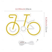 رخيصةأون إضاءات نيون LED-لافتة نيون للدراجة بسيطة، لافتة نيون للدراجة 5 فولت تعمل بالطاقة عبر USB للديكور المنزلي، غرفة المعيشة، ديكور المنزل، ديكور تمثال للطاولة الجانبية، ديكور جداري فني للدراجة