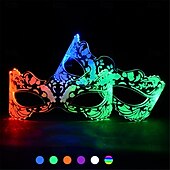 cheap Decorative Lights-Acrylic LED Glasses Mask- Lighted Up Festive Party Cheer Butterfly Glasses, KTV Bar Glasses with Colorful Changes Button Battery Powered - 1PC