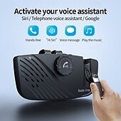 abordables Électronique automobile-Haut-parleur sans fil 2 en 1 avec pare-soleil Siri, kit mains libres pour voiture, écouteurs Bluetooth