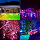 お買い得  水中ライト-1個 6ヘッド RGB 水中ライト - リモート &amp; Bluetooth アプリ制御 LED プールライト、RGB カラー変更、IP68 防水、プール、水槽、噴水用、米国プラグ