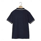 preiswerte Urlaub-Herren Poloshirt Golfhemd Arbeit Casual Kargen Gerippter Polokragen Kurzarm Basic Modern Farbblock Patchwork Taste Frühling Sommer Regular Fit Hellblau Weiß Burgunderrot Marinenblau Grau Poloshirt
