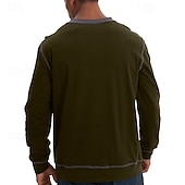 billiga grundläggande t-shirts-Herr T-shirt T-shirts T-tröja Långärmad tröja Långärmad V-hals Vår &amp; Höst Lappverk Mode Designer Grundläggande Lappverk Semester Gata Utekväll Svart Vin Kungsblå Topp t-shirt för män