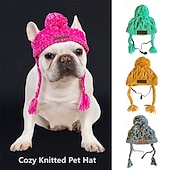 abordables Bandanas y Sombreros-Gorro de punto acogedor para perros: accesorio de invierno cálido, resistente al viento y suave para mascotas de razas pequeñas y grandes: perfecto para actividades al aire libre en climas fríos