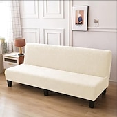 billiga Sofföverdrag-jacquard futon överdrag bäddsoffa överdrag enfärgad utan armstöd bäddsoffa överdrag hög elastisk hopfällbar möbel skyddsöverdrag