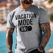 voordelige Тропические футболки для отдыха-Voor heren Grappig jargon T-shirt Korte mouw T-shirt 3D-afdrukken Strakke ronde hals Overhemd Tropisch Hawaii Vakantie Straat Dagelijks Heide Grijs Zomer Lente Kleding S M L XL XXL XXXL