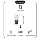abordables Kit de Bluetooth/manos libres para coche-Receptor Bluetooth 5.0 para automóvil, adaptador auxiliar Bluetooth con cancelación de ruido, receptor de música Bluetooth para estéreo doméstico/auriculares con cable/llamadas manos libres, duración