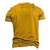 preiswerte T-Shirts mit Tiermuster-Herren Katze Yoga T Shirt Kurzarm T-Shirt 3D-Druck Rundhalsausschnitt Hemd Übertrieben Designer Party Festtage Gelb Sommer Frühling Bekleidung S M L XL XXL XXXL