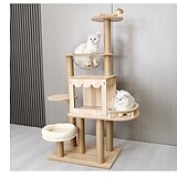 Недорогие Кошачьи Деревья-кошачье дерево кошачья башня однотонная классическая прочная простая в установке специальный материал для больших кошек