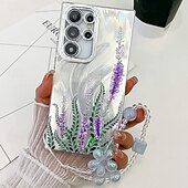 Недорогие Чехлы для Samsung-телефон Кейс для Назначение SSamsung Galaxy S24 Ultra S24 Plus S24 S24 ФЭ S23 Ultra А55 А35 А25 А15 5Г S25 Ультра Кейс на заднюю панель с ремешком на запястье Защита от удара Ретро ТПУ ПК