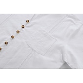 economico Vacanza-Per uomo Camicia camicia di lino Camicia Guayabera Camicia estiva Maglietta informale Camicia con bottoni Liscio Da mare Curise Nero Bianco Rosa Cachi Manica lunga A fascia Estate Primavera &amp; Autunno