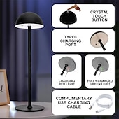 levne Stolní lampy-luxusní led kovová stolní lampa - usb nabíjecí noční stolek noční světlo do domácí obývací ložnice 1ks