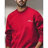 tanie Męskie bluzy 3D-Męskie Bluza dresowa Czarny Rumiany róż Czerwony Zielony Jasnoszary Półgolf Równina Sport i turystyka Codzienny Święto Poliester Moda miejska Podstawowy Codzienny Jesień i zima Odzież Bluzy z kapturem