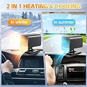 abordables équipement de chauffage de voiture-Chauffage de voiture pliable 12 V 150 W Système de chauffage et de refroidissement rapide pour un dégivrage et un désembuage instantanés Compatible avec l&#039;allume-cigare Désembueur de pare-brise