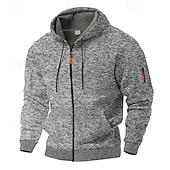 abordables sweats à capuche basiques pour hommes-Homme Sweat à capuche Sweat à capuche zippé Sweat à capuche tactique Rouge vin Vert Véronèse bleu marine Gris Clair Gris foncé Capuche Plein Sport &amp; Loisir du quotidien Vacances Vêtement de rue Frais