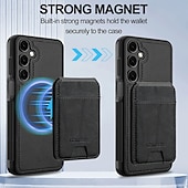 ieftine Carcasă Samsung-telefon Maska Pentru Samsung Galaxy S24 Ultra S24 Plus S24 S24 FE S23 S23 Ultra S23 Plus S22 S22 Plus Ultra S21 FE Capac Spate rezista Magnetic Acceptă încărcarea fără fir Retro TPU PU piele
