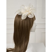economico Fascinator-Fascinatori  Cappelli  Fasce per capelli in tulle  piume  rete con 1 pezzo Matrimonio  Occasione speciale  Copricapo per tea party per un&#039;ottima impressione Fascinatori del Derby Giornata di corsa