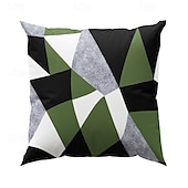 baratos estilo geométrico-Capa de almofada decorativa com padrão argyle 1 peça, capa de almofada quadrada macia, fronha para quarto, sala de estar, sofá, cadeira, preto, cinza, branco, vermelho, verde