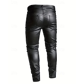 baratos calça casual-Homens Calças cônicas Calças Lederhosen Botões Bolsos Tecido Conforto Ao ar livre Diário Moda Casual Preto Micro-Elástica