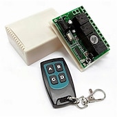 abordables Verrous de portes-Module récepteur relais universel sans fil 433 MHz DC 12 V 4 canaux avec télécommande RF 4 canaux