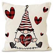 cheap Holiday Cushion Cover-Wedding Heart Gnomes Decorative Toss Pillows Cover 1PC Soft Square Cushion Case Pillowcase for Bedroom Livingroom Sofa Couch Chair
