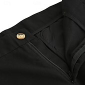 levne Retro-Pánské Kraťasy Lněné šortky Šortky Letní šortky Zip Knoflíky Kapsy Bez vzoru Pohodlné Prodyšné Venkovní Denní Jdeme ven Módní Retro Černá Bílá