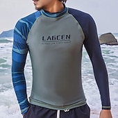 voordelige Overhaaste bewakers-Voor heren Sportieve badmode Zwemshirt Lange mouw Uitslagbescherming Kleding Bovenlichaam Zwemmen Surfen Strand Watersport Gedrukt Zomer Lente