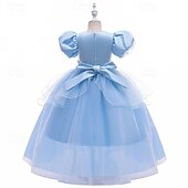 levne Šaty s pohádkovým motivem-Děti Dívčí Cosplay šaty Šaty na párty Pevná barva Krátký rukáv Výkon Narozeniny Síťka Cosplay kostým Sladký Polyester Do půli lýtek Šaty na párty Swingové šaty Áčkové šaty Léto 4 roky + Žlutá Světl
