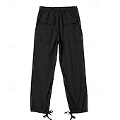 cheap Cargo Pants-Men&#039;s Cargo Pants Cargo Trousers Trousers Drawstring Elastic Waist Multi Pocket Plain Comfort Breathable Casual Daily Fashion Streetwear Black Light Green