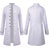 economico Outfit-Retrò Vintage Vittoriano Medievale Abiti Camicia Trench Vampiro Costume Per uomo Reale Halloween Carnevale Feste Mascherata Carnevale di Venezia Adulti Cappotto Camicia Tutte le stagioni