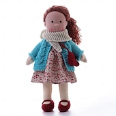 preiswerte Puppen-Waldorfpuppe mit Baumwollkörper, Künstlerpuppe, handgefertigte Mini-Anziehpuppe zum Selbermachen (Zubehör Bär nicht im Lieferumfang enthalten) für Weihnachtsgeschenke