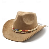 economico Cappelli da uomo-Per uomo Cappello da sole Cappello da cowboy Cappello Fedora Trilby Nero Cammello Lanetta Stile vintage Di tendenza 18esimo secolo Stato del Texas Giornaliero Festa a tema Tinta unita / tinta unita