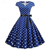 cheap Dresses-Elegant Classical 1950s Dress Polka Dot A-Line Women&#039;s Valentine&#039;s Day Event / Party Date Tea Party Adults&#039; Dress Spring &amp; Summer