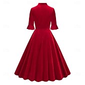 cheap Dresses-Retro Vintage 1950s Cocktail Dress Dress Flare Dress Solid Color Women&#039;s Masquerade Event / Party Bachelorette Party Festival Adults&#039; Dress Homecoming Dresses