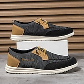cheap Men&#039;s Sneakers-Men&#039;s Grey Knit Sport Shoes with Leather Accents and Lace-Up Design – Comfortable Casual &amp; Outdoor Footwear