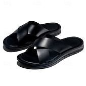 abordables sandales d&#039;extérieur-sandales décontractées à brides croisées pour hommes, chaussures d&#039;été confortables en similicuir pour l&#039;extérieur et la plage