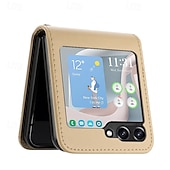 cheap Samsung Cases-Phone Case For Samsung Galaxy Z Flip 6 Z Flip 5 Z Flip 4 Z Flip 3 Back Cover Shockproof Retro TPU PU Leather
