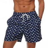 olcso férfi boxer úszónadrág-Férfi Fürdőnadrág Úszónadrágok Deszkás short Fürdőruha Zsinór Zsebekkel Úszás Szörfözés Tengerpart Vízi sportok Nyomtatott Nyár Tavasz