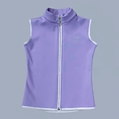 cheap Figure Skating Jackets &amp; Vests-Figure Skating Fleece Jacket Figure Skating Jacket with Pants Women&#039;s Girls&#039; Ice Skating Vest / Gilet Jacket Top Black Light Purple Patchwork Spandex Stretchy Training Practice Professional Skating