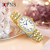 cheap Quartz Watches-Women Quartz Watch Minimalist Luxury Fashion Business Waterproof PU Leather Stainless Steel Strap Watch