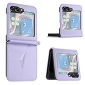 cheap Samsung Cases-Phone Case For Samsung Galaxy Z Flip 6 Z Flip 5 Z Flip 4 Z Flip 3 Back Cover Shockproof Retro TPU PU Leather