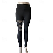 tanie Legginsy i legginsy do jogi-Damskie Spodnie do jogi Legginsy do jogi Niejednolita całość Podstawowy Wyszczuplenie brzucha Podnoszenie pośladków Wysoka talia Joga Trening w siłowni Pilates Legginsy 3/4 Rajstopy Moda Czarny