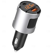 お買い得  車用充電器-sc01 qc3.0 usbc type-c デュアルポート ミニカーチャージャー 急速充電 FM トランスミッター プレーヤー 3.1a 急速充電 usb チャージャー付き