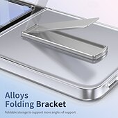 cheap Samsung Cases-Phone Case For Samsung Galaxy Z Flip 7 Z Flip 6 Z Flip 5 Z Flip 4 Z Flip 3 Back Cover with Stand Holder Magnetic Support Wireless Charging Retro TPU PC