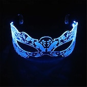 cheap Decorative Lights-Acrylic LED Glasses Mask- Lighted Up Festive Party Cheer Butterfly Glasses, KTV Bar Glasses with Colorful Changes Button Battery Powered - 1PC
