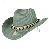 tanie Kapelusz Fedora-Męskie Czapka Kentucky Derby Kapelusz Kapelusz imprezowy Czarny Biały Poliester Frędzel Moda Codzienny Ulica Codzienny Równina Filtr przeciwsłoneczny Oddychający