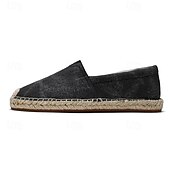 cheap Men's Slip-ons &amp; Loafers-Men's Red Canvas Espadrille Slip-On Shoes with Jute Rope Sole – Comfortable Summer Footwear
