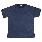 cheap Casual Henley Tee-Men&#039;s Henley Shirt Tee Short Sleeve Solid Color Plain Distressed Buttons Washed Henley Outdoor Casual Daily Summer Spring &amp;  Fall Black Gray Navy Blue Henley T-Shirt