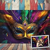 billige Ferievev-karneval mardi gras hengende billedvev maske veggkunst stor billedvev veggmaleri dekor fotografi bakteppe teppe gardin hjem soverom stue dekorasjon